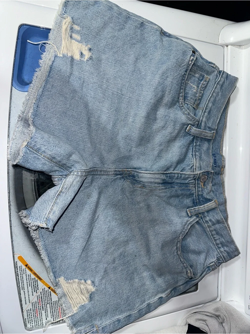 High-Waist Denim Jean Shorts - Light Blue
